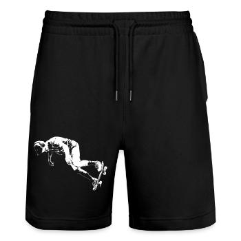 Skater - Stanley/Stella Trainer Unisex Organic Jogging Shorts - black - Front - Nik (191cm) & Marisol (170cm)