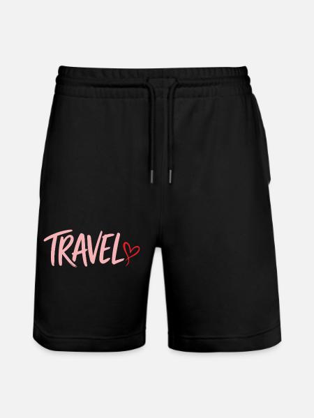 Travel heart - Stanley/Stella Trainer Unisex Organic Jogging Shorts - black