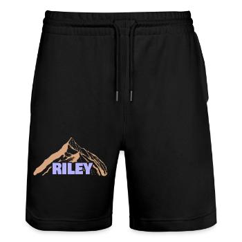 Spass Riley - Stanley/Stella Unisex Bio Joggingshorts Trainer  - Schwarz - Vorne - Nik (191cm) & Marisol (170cm)