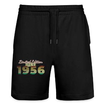 70e anniversaire Édition Limitée (SCR) 06/1956 - Short de jogging bio TRAINER Stanley/Stella unisexe - noir - Devant - Nik (191cm) & Marisol (170cm)