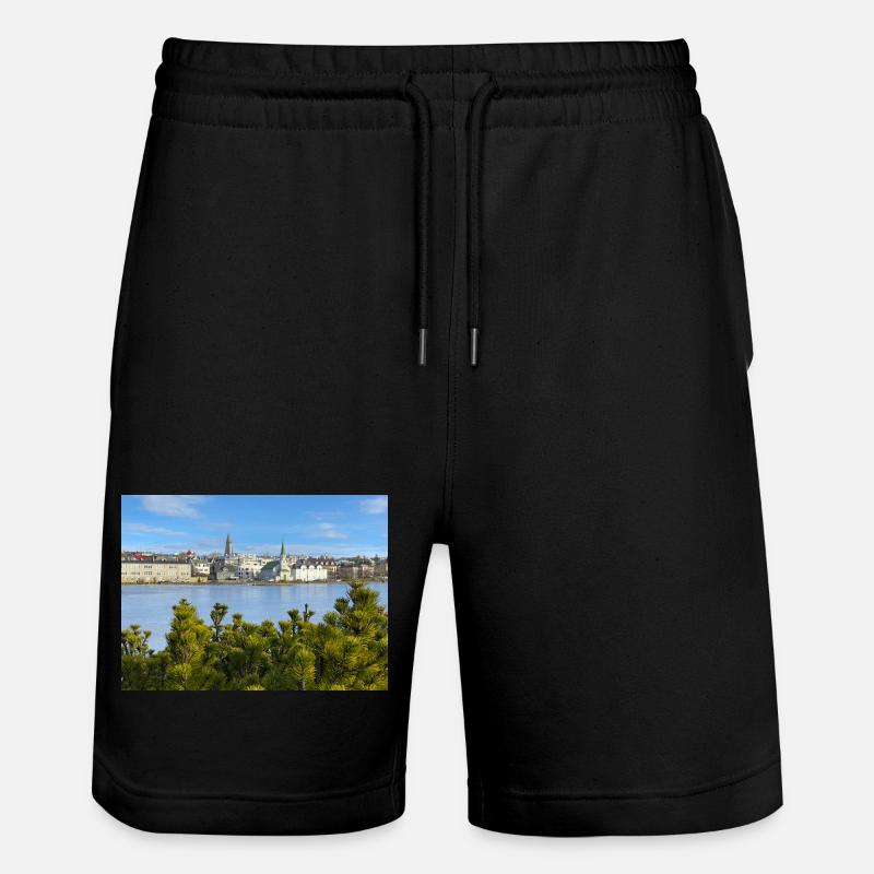 Reykjavik Waterfront - Stanley/Stella Unisex Bio Joggingshorts Trainer - Schwarz