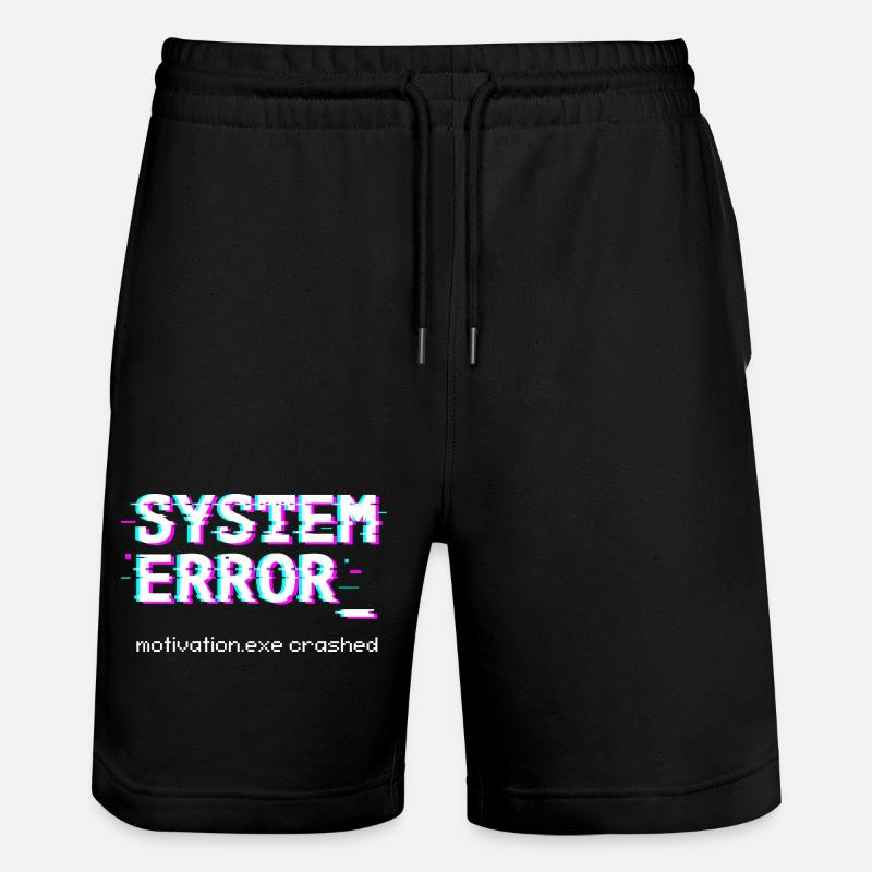 System error Motivation.exe crashed - Stanley/Stella Trainer Unisex Organic Jogging Shorts - black