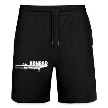 Malerei Konrad - Stanley/Stella Unisex Bio Joggingshorts Trainer  - Schwarz - Vorne - Nik (191cm) & Marisol (170cm)