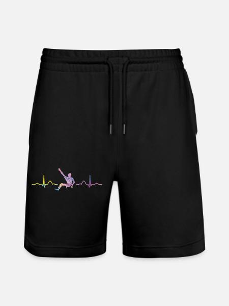 Boulderer heartbeat Bouldering Bouldering - Stanley/Stella Trainer Unisex Organic Jogging Shorts - black