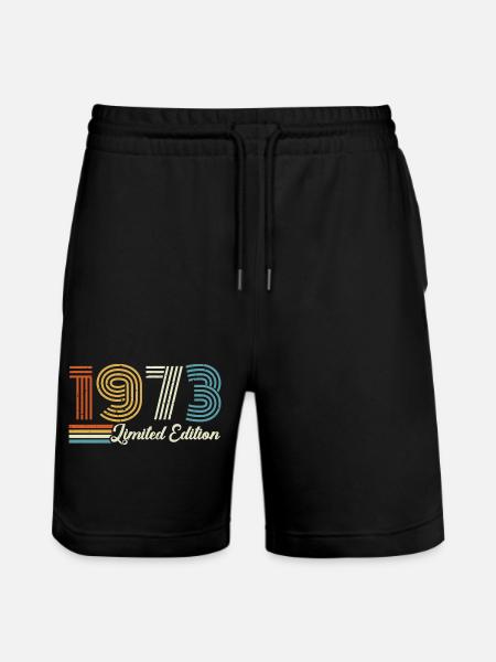 53rd birthday 1973 Born 1973 - Stanley/Stella Trainer Unisex Organic Jogging Shorts - black