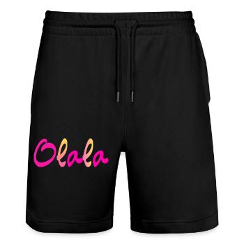 Olala - Short de jogging bio TRAINER Stanley/Stella unisexe - noir - Devant - Nik (191cm) & Marisol (170cm)