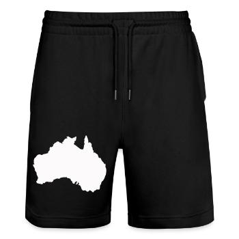 Australien Silhouette Minimal - Stanley/Stella Unisex Bio Joggingshorts Trainer  - Schwarz - Vorne - Nik (191cm) & Marisol (170cm)