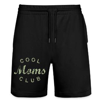 Cool Moms Club Mom Mom Mother's Day Gift - Stanley/Stella Trainer Unisex Organic Jogging Shorts - black - Front - Nik (191cm) & Marisol (170cm)