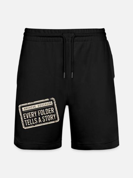 Every Folder Tells a Story - Stanley/Stella Trainer Unisex Organic Jogging Shorts - black