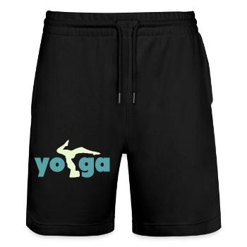 Yoga - Short de jogging bio TRAINER Stanley/Stella unisexe - noir - Devant - Nik (191cm) & Marisol (170cm)