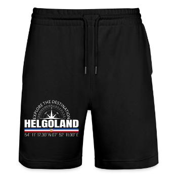 Helgoland - Stanley/Stella Unisex Bio Joggingshorts Trainer  - Schwarz - Vorne - Nik (191cm) & Marisol (170cm)