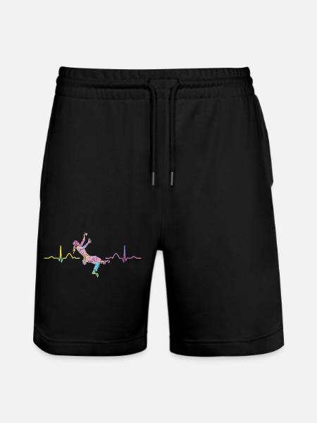 Boulderer heartbeat Bouldering Bouldering - Stanley/Stella Trainer Unisex Organic Jogging Shorts - black