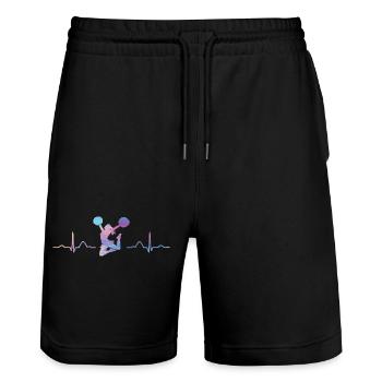 Cheerpom pom girls Mom Cheerleading - Short de jogging bio TRAINER Stanley/Stella unisexe - noir - Devant - Nik (191cm) & Marisol (170cm)
