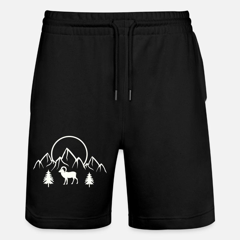 Alpine Mondlandschaft mit Steinbock - Stanley/Stella Unisex Bio Joggingshorts Trainer  - Schwarz
