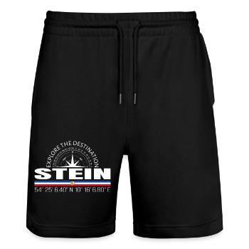 Stein - Stanley/Stella Unisex Bio Joggingshorts Trainer  - Schwarz - Vorne - Nik (191cm) & Marisol (170cm)