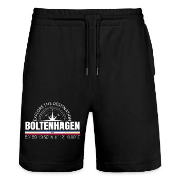 Boltenhagen - Stanley/Stella Trainer Unisex Organic Jogging Shorts - black - Front - Nik (191cm) & Marisol (170cm)