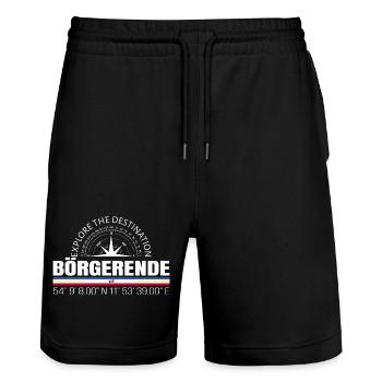 Börgerende - Stanley/Stella Trainer Unisex Organic Jogging Shorts - black - Front - Nik (191cm) & Marisol (170cm)