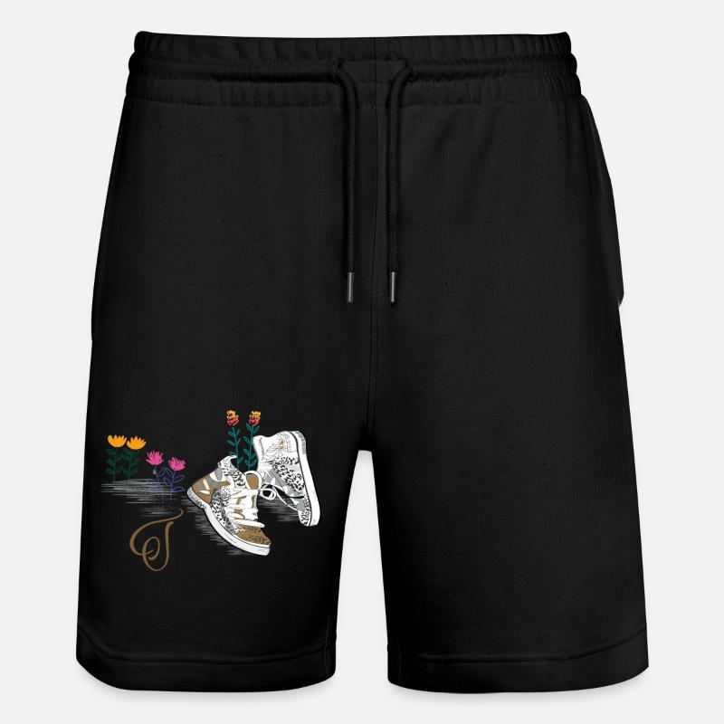 Wanderschuhe mit Blumen - Stanley/Stella Unisex Bio Joggingshorts Trainer  - Schwarz