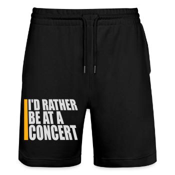 I'd Rather Be At A Concert Lustig Musik Konzert - Stanley/Stella Trainer Unisex Organic Jogging Shorts - black - Front - Nik (191cm) & Marisol (170cm)