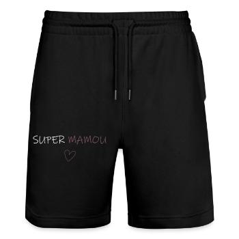 Super Mamou - Stanley/Stella Trainer Unisex Organic Jogging Shorts - black - Front - Nik (191cm) & Marisol (170cm)