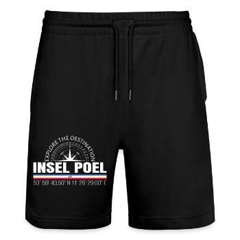 Insel Poel - Stanley/Stella Unisex Bio Joggingshorts Trainer  - Schwarz - Vorne - Nik (191cm) & Marisol (170cm)