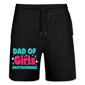 Papa des filles en infériorité numérique Papa fille - Short de jogging bio TRAINER Stanley/Stella unisexe - noir - Devant - Nik (191cm) & Marisol (170cm)