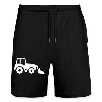 Chargeuse avant Silhouette de Tracteur - Short de jogging bio TRAINER Stanley/Stella unisexe - noir - Devant - Nik (191cm) & Marisol (170cm)