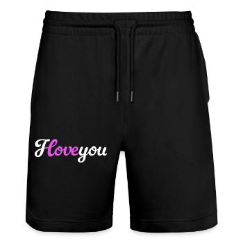 I love you Love Love Declaration Love Wedding - Stanley/Stella Trainer Unisex Organic Jogging Shorts - black - Front - Nik (191cm) & Marisol (170cm)