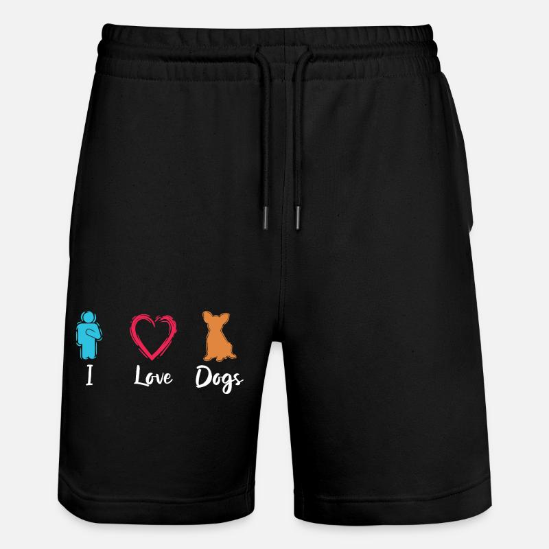 J’adore les chiens - Short de jogging bio TRAINER Stanley/Stella unisexe - noir