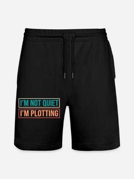 Anxiety Anxious Scaredy Introvert - Stanley/Stella Trainer Unisex Organic Jogging Shorts - black