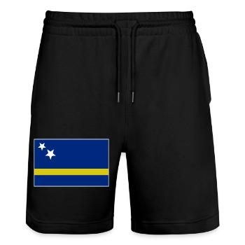 Drapeau de Curaçao - Short de jogging bio TRAINER Stanley/Stella unisexe - noir - Devant - Nik (191cm) & Marisol (170cm)
