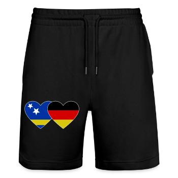 Drapeau de Curaçao Allemagne - Short de jogging bio TRAINER Stanley/Stella unisexe - noir - Devant - Nik (191cm) & Marisol (170cm)