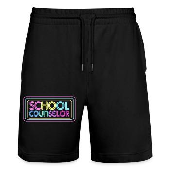 Schulbetreuer Schulberater Mentor Conseiller scolaire - Short de jogging bio TRAINER Stanley/Stella unisexe - noir - Devant - Nik (191cm) & Marisol (170cm)