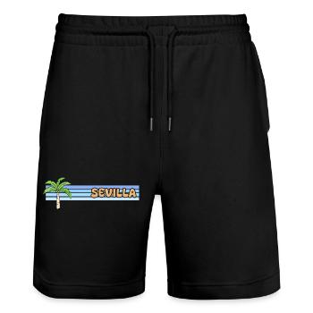 Sonne Sevilla - Stanley/Stella Unisex Bio Joggingshorts Trainer  - Schwarz - Vorne - Nik (191cm) & Marisol (170cm)