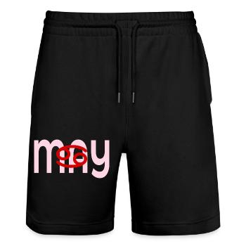 Geburtstag Mai – Sternzeichen Krebs - Stanley/Stella Unisex Bio Joggingshorts Trainer  - Schwarz - Vorne - Nik (191cm) & Marisol (170cm)