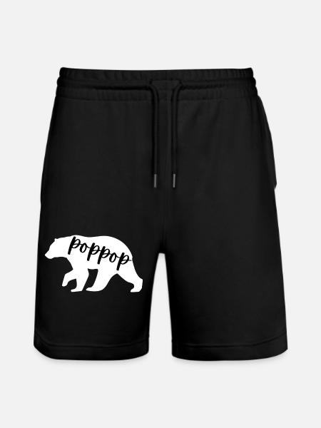 poppop bear - Stanley/Stella Trainer Unisex Organic Jogging Shorts - black