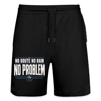 Retired Postman Retired Postman - Stanley/Stella Trainer Unisex Organic Jogging Shorts - black - Front - Nik (191cm) & Marisol (170cm)