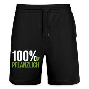 100% Pflanzlich - Vegan Geschenkidee - Stanley/Stella Unisex Bio Joggingshorts Trainer  - Schwarz - Vorne - Nik (191cm) & Marisol (170cm)