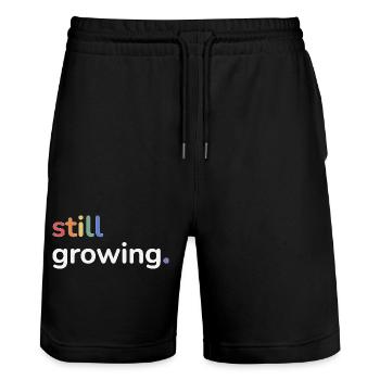 Still Growing Pride Rainbow Minimalist - Stanley/Stella Trainer Unisex Organic Jogging Shorts - black - Front - Nik (191cm) & Marisol (170cm)