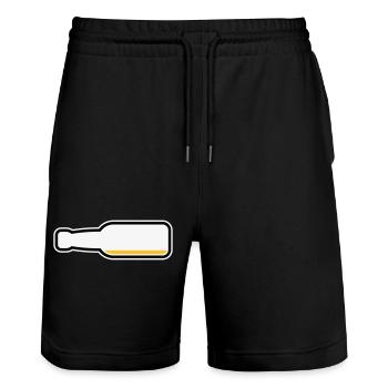 Bouteille de bière vide (Symbole bière bière / 3C) - Short de jogging bio TRAINER Stanley/Stella unisexe - noir - Devant - Nik (191cm) & Marisol (170cm)
