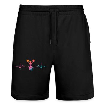 Cheerpom pom girls Mom Cheerleading - Short de jogging bio TRAINER Stanley/Stella unisexe - noir - Devant - Nik (191cm) & Marisol (170cm)