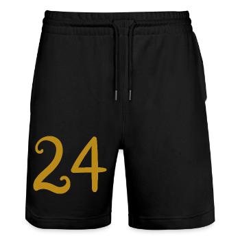 24 - Stanley/Stella Trainer Unisex Organic Jogging Shorts - black - Front - Nik (191cm) & Marisol (170cm)