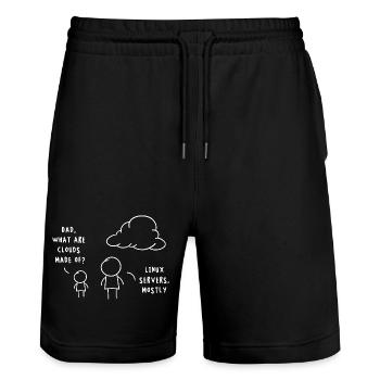 Linux Server Cloud Computing Lustiger Spruch - Stanley/Stella Unisex Bio Joggingshorts Trainer  - Schwarz - Vorne - Nik (191cm) & Marisol (170cm)