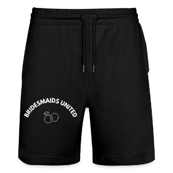 Bridesmaids United Ringkreis - Stanley/Stella Unisex Bio Joggingshorts Trainer  - Schwarz - Vorne - Nik (191cm) & Marisol (170cm)