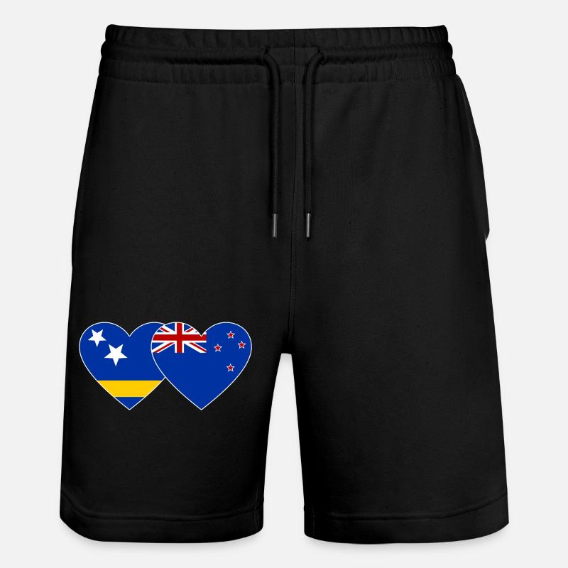 Curacao_Neuseeland_Flagge_Herz - Short de jogging bio TRAINER Stanley/Stella unisexe - noir