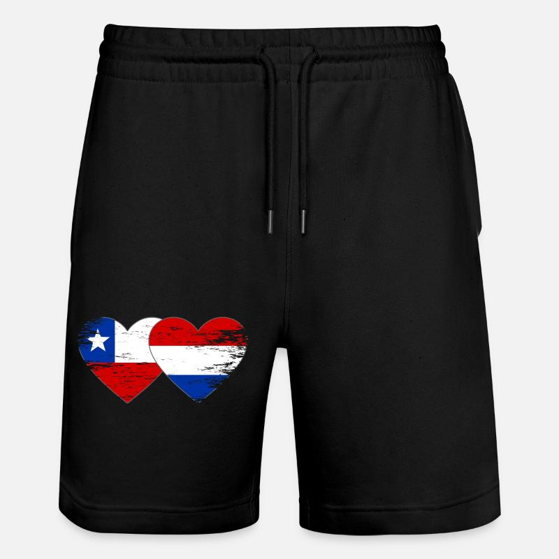 Chile_Holland_Flagge_Herz_used - Short de jogging bio TRAINER Stanley/Stella unisexe - noir