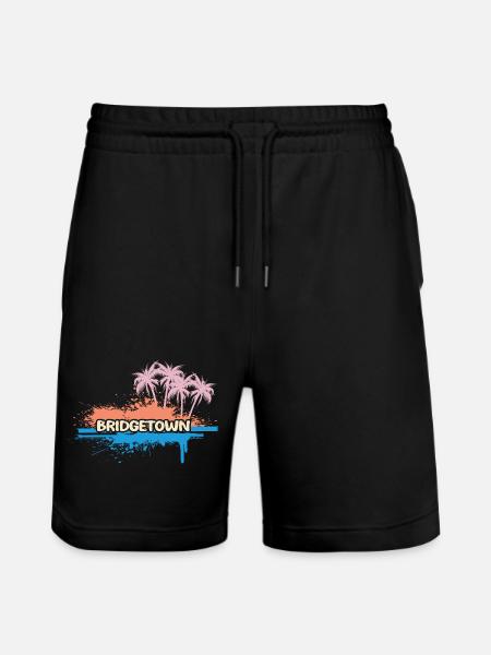 Palm trees Bridgetown - Stanley/Stella Trainer Unisex Organic Jogging Shorts - black