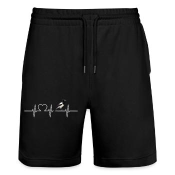 Magpies Magpie - Stanley/Stella Trainer Unisex Organic Jogging Shorts - black - Front - Nik (191cm) & Marisol (170cm)