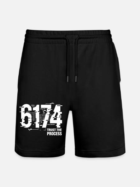 6174 Kaprekar Constant Glitch Math - Stanley/Stella Trainer Unisex Organic Jogging Shorts - black