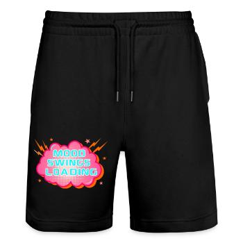 Mood Swings Menopause - Stanley/Stella Trainer Unisex Organic Jogging Shorts - black - Front - Nik (191cm) & Marisol (170cm)